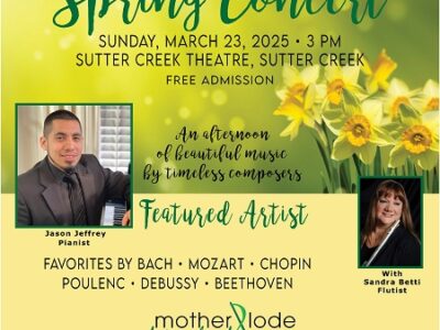 Mother Lode Friends of Music FREE Spring Concert – Piano and flute – classical music